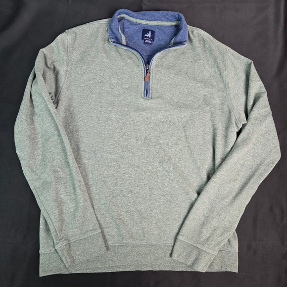 Johnnie O Quarter Zip Golf Pullover Sweatshirt Heather Green Men's Medium - Picture 2 of 7